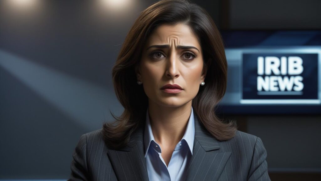 News anchor Sahar Emami continues reporting during Israeli attack