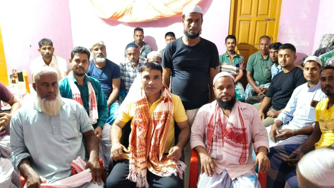 Kabir Ahmed speaking at a Congress rally in Karimganj, Assam