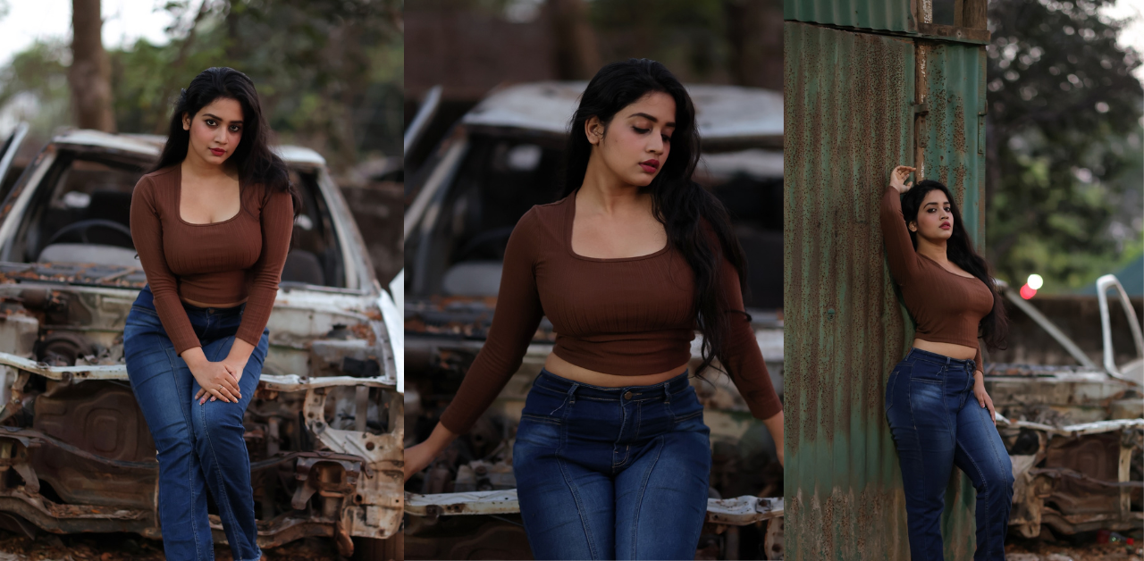 Sayantika Nath posing in a chic modern outfit for Instagram fashion reel