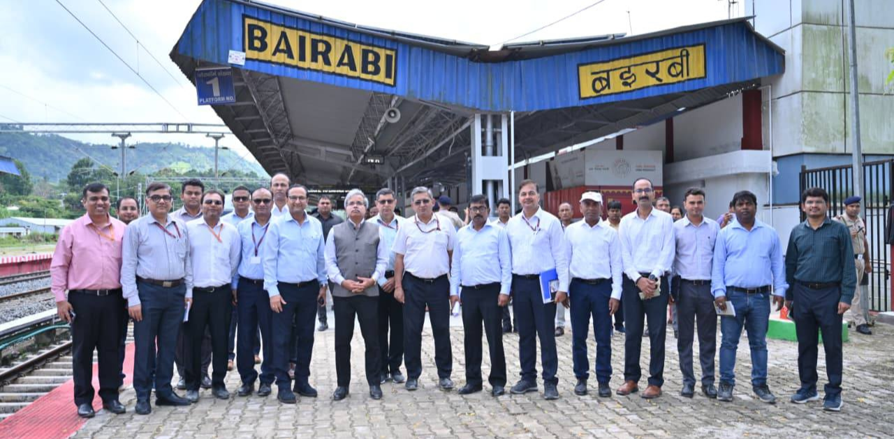 MizoramTrain Chairman Satish Kumar visits Bairabi-Sairang