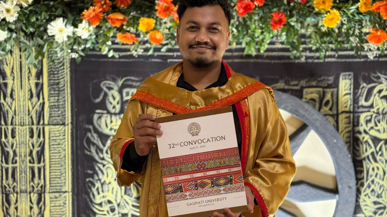 Portrait of Advocate Naziz Afruz, newly inducted into the Bar Council of Assam, Nagaland, Mizoram, Arunachal Pradesh, and Sikkim, standing confidently at Gauhati High Court.