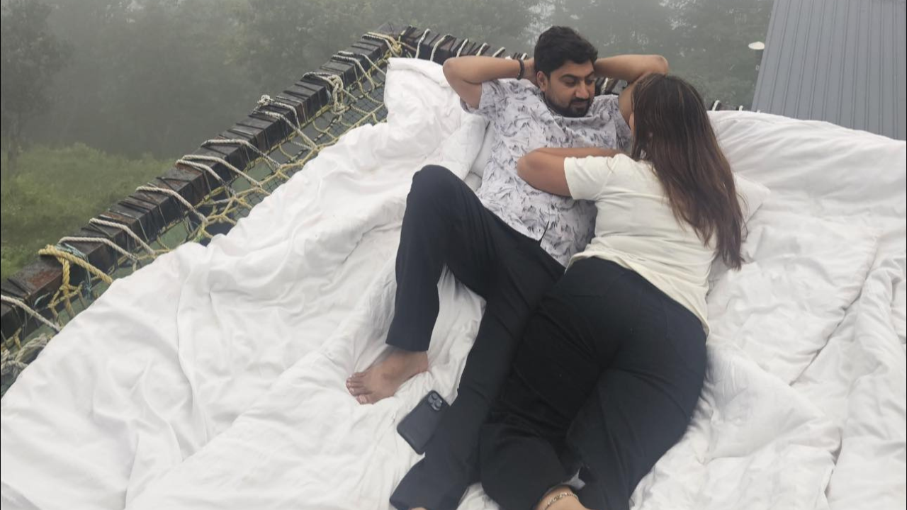 Nikki Dhankhar with her husband — public