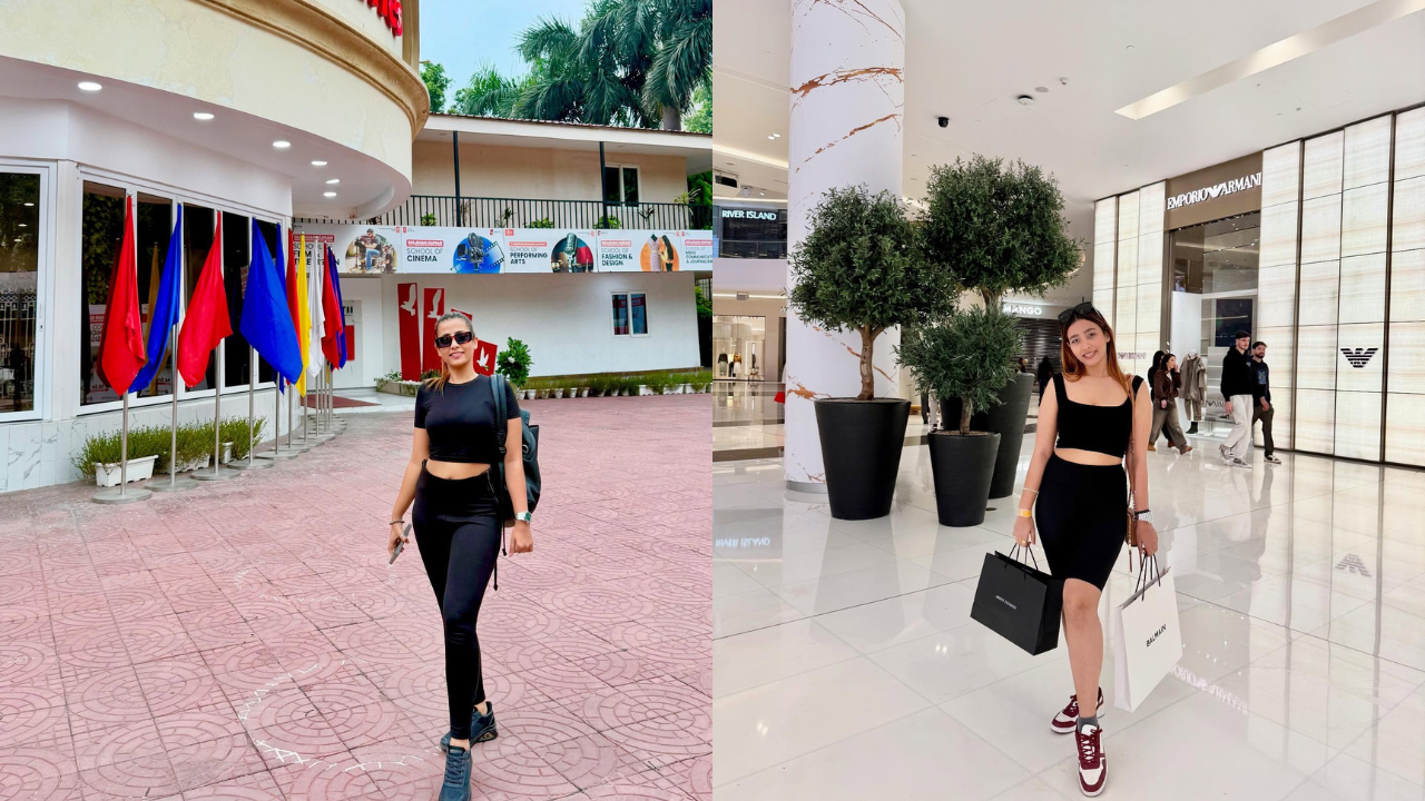 Kenisha Shrestha smiling with elegant traditional Nepali dress