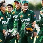 Fatima Sana Khan bowling for Pakistan Women’s Cricket Team in international match 2025