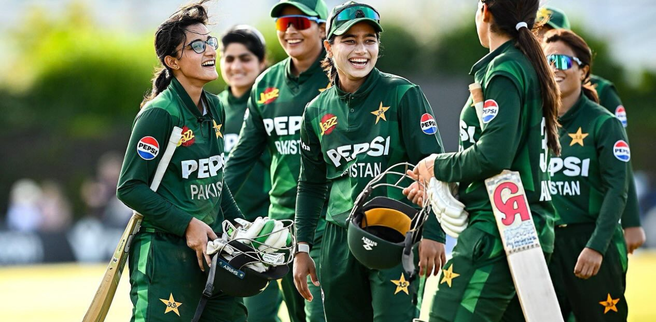 Fatima Sana Khan bowling for Pakistan Women’s Cricket Team in international match 2025