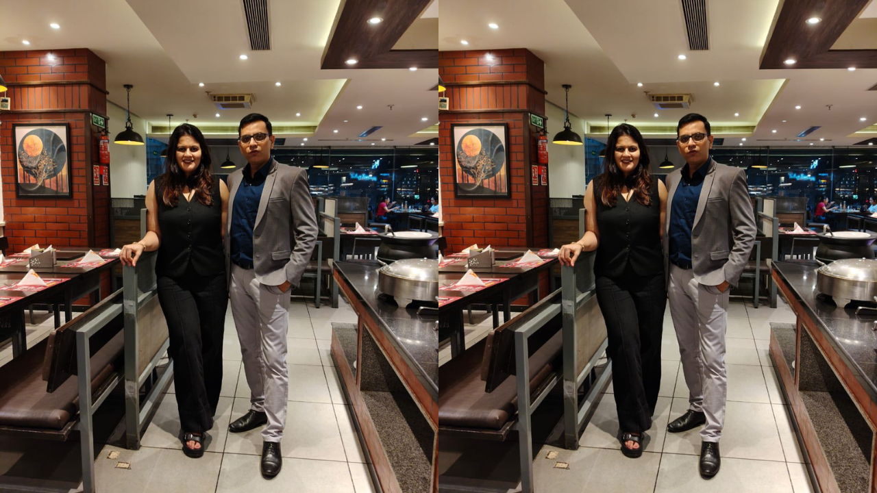 Nidhi Kaushik with her husband – Nidhi Talks family photo