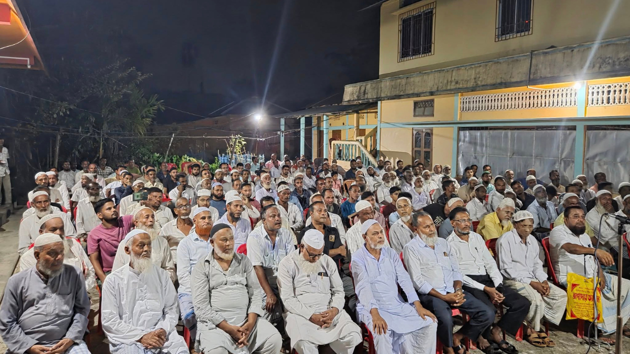 Adv. A. S. Tapadar delivering public speech Assam
