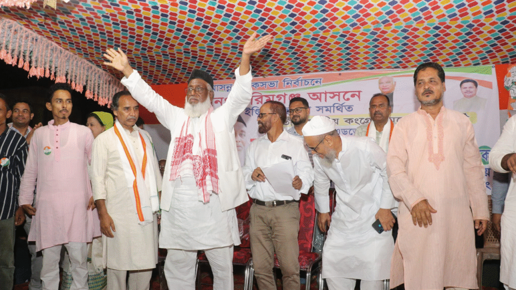 Moin Uddin meets Hafiz Rashid in Guwahati to discuss South Karimganj leadership and public welfare.