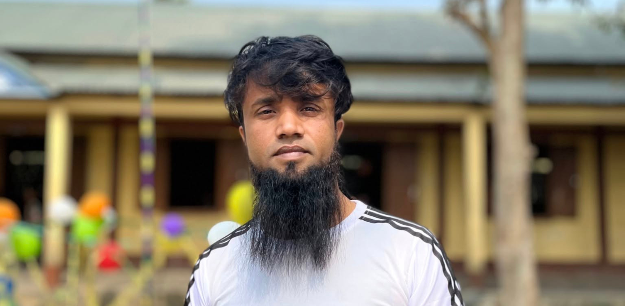 Nurul Hoque with his modified Lamborghini car in Assam