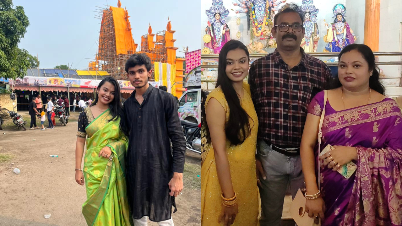Sweta Mukherjee with her parents Mita Mukherjee and Tarak Nath