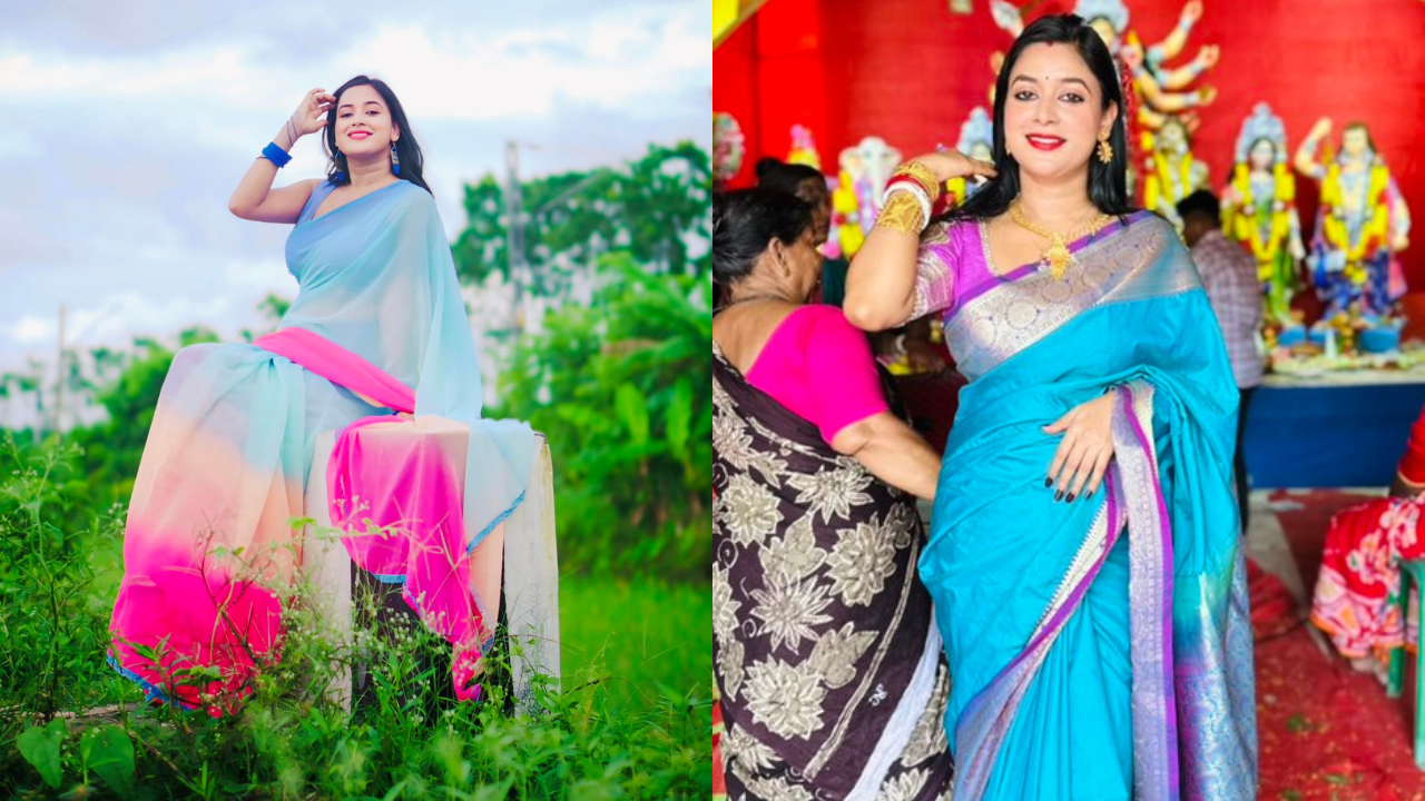 Mampi Sarkar with her child and family in Kolkata