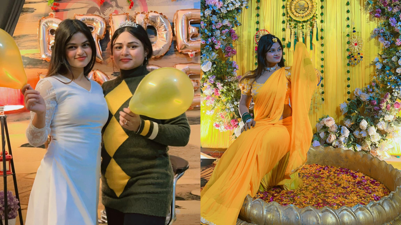 Pratibha Sahu posing for a Bhojpuri movie photoshoot
