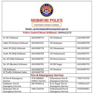 Sribhumi Police important numbers