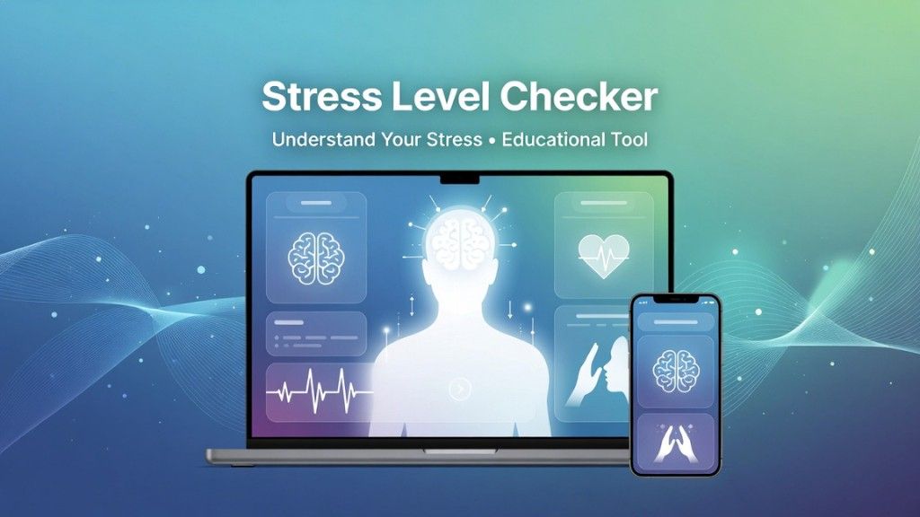 Illustration showing common stress symptoms and signs of stress related to high cortisol levels in the human body